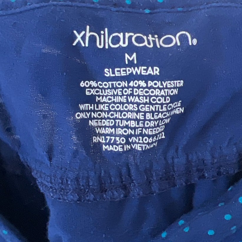 Xhilaration Sleepwear Medium Navy Blue Polka Dot Top