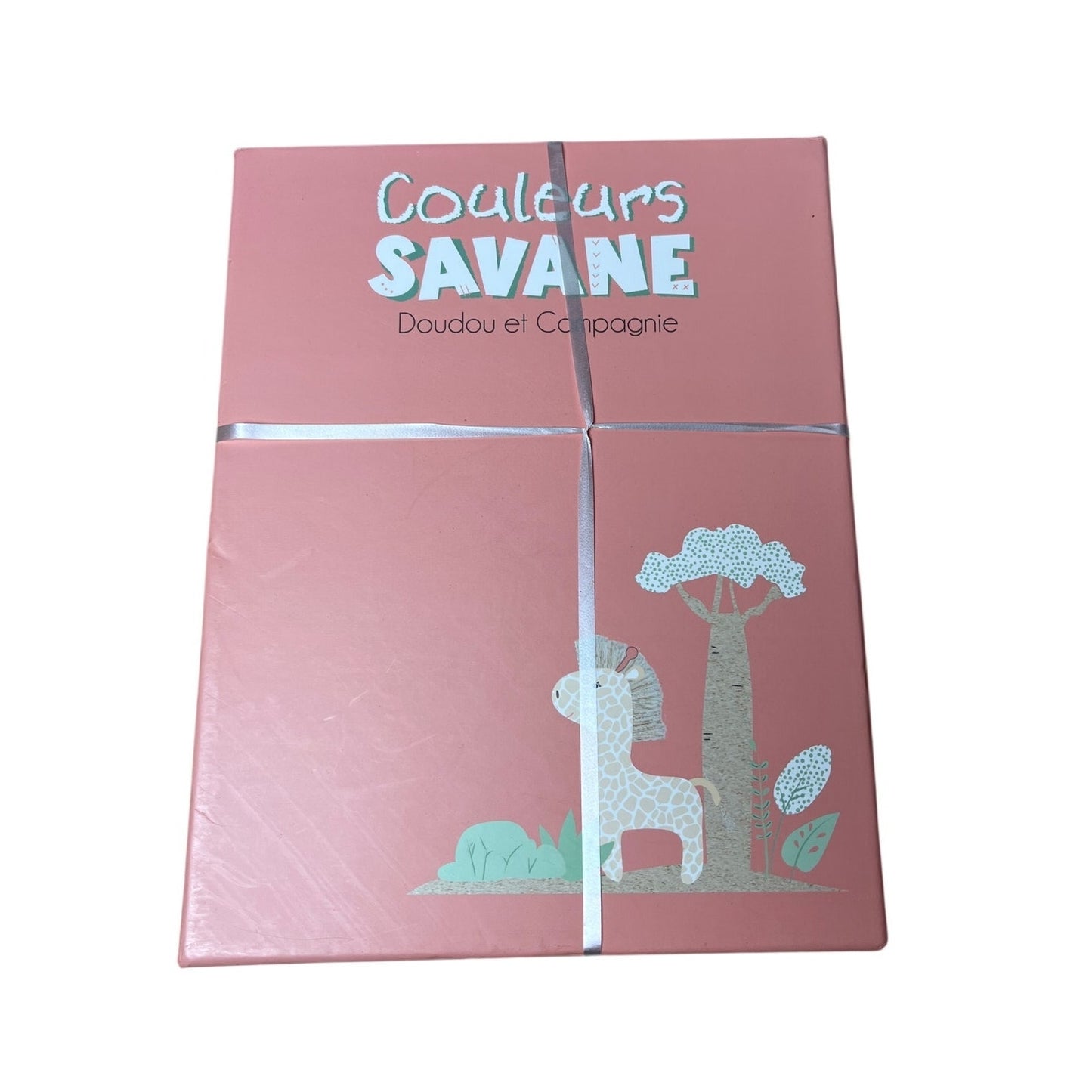 NIB Doudou et Compagnie Paris Couleurs Savane Giraffe Baby Blanket Lovey Knotted