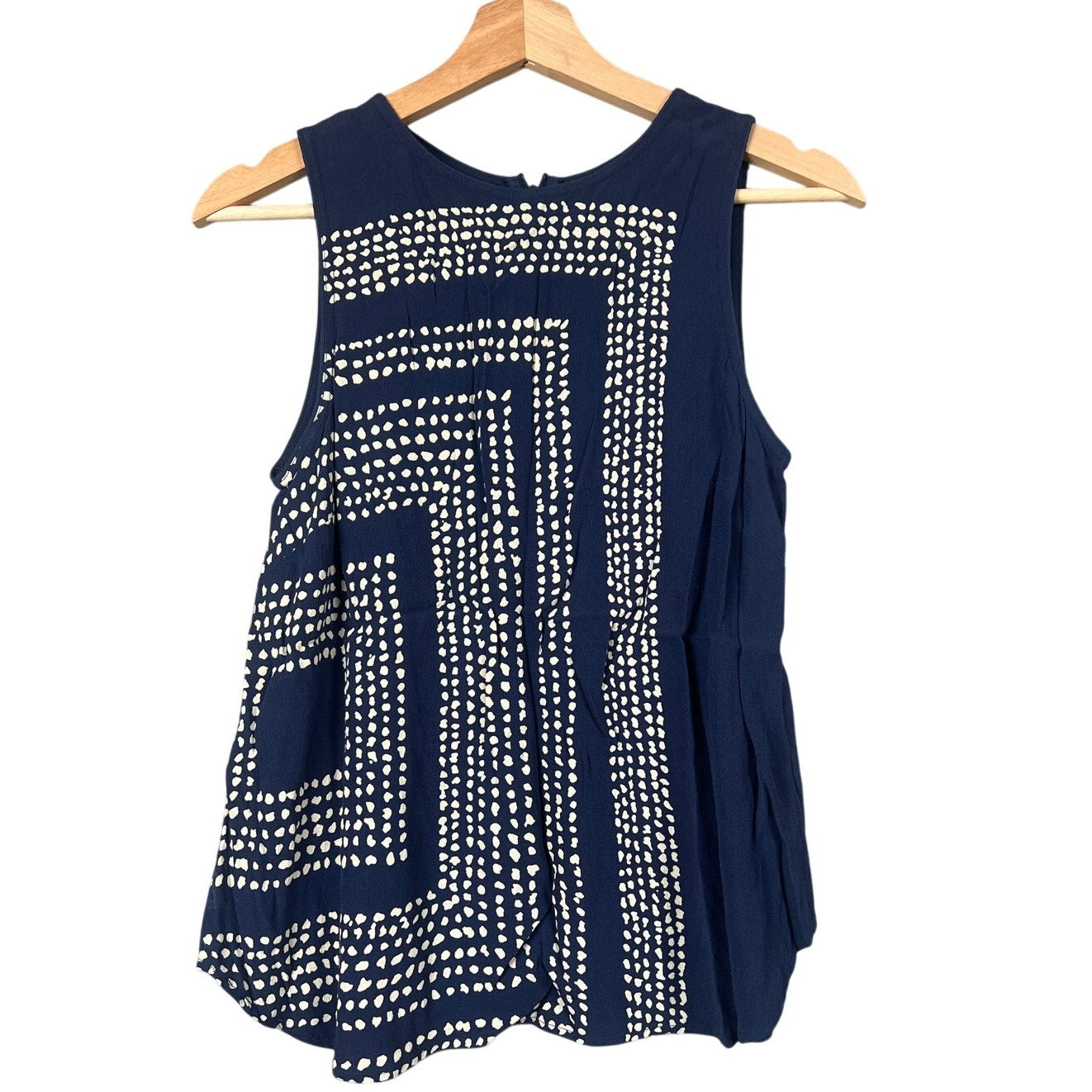 Boden Navy Blue Sleeveless Blouse Pleated Tank Top Women's Size 6
