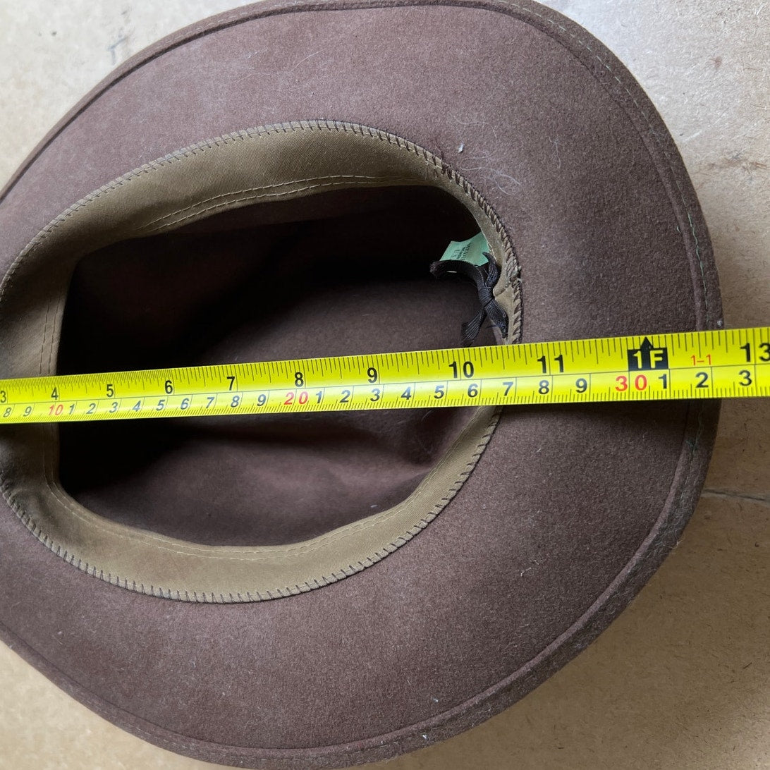 Mens Pure Wool Outback Crushable cowboy hat Olive/Green Medium