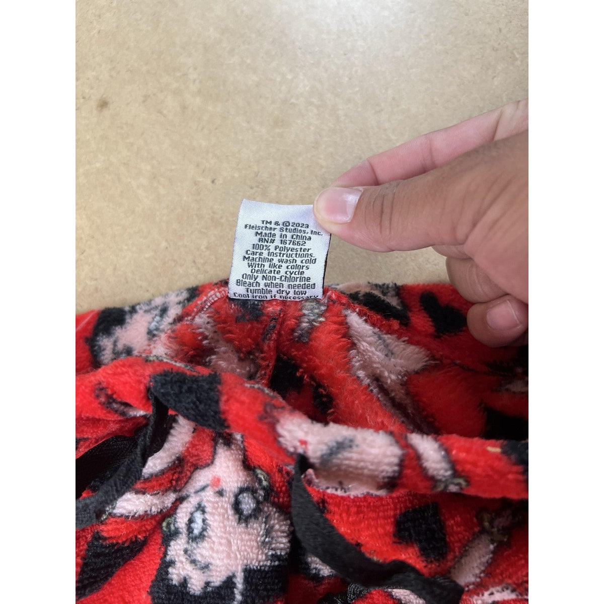 Betty Boop Studios Pants Womens S Red Fleece Sweatpants Elastic Waist Cartoon