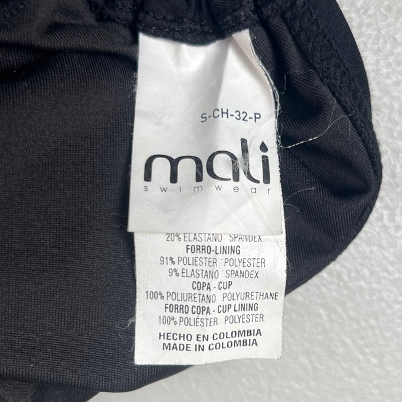Mali Swimwear BikingTop  Black Strap Small