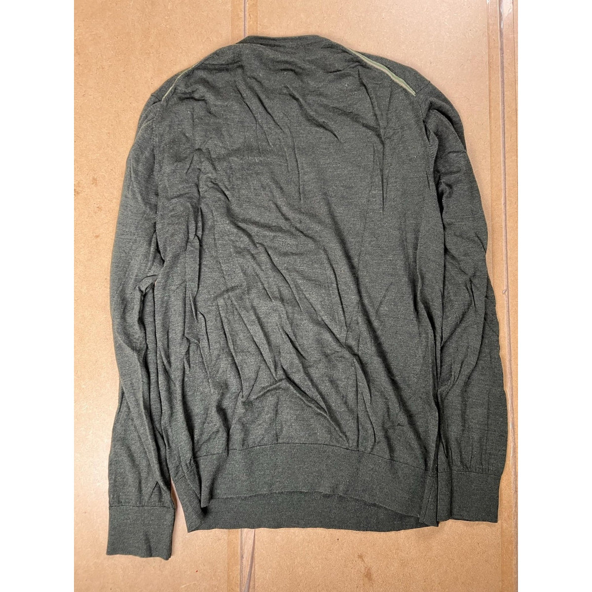 PS Paul Smith Shirt Mens XL Green Wool Crew Neck Long Sleeve Embroidered
