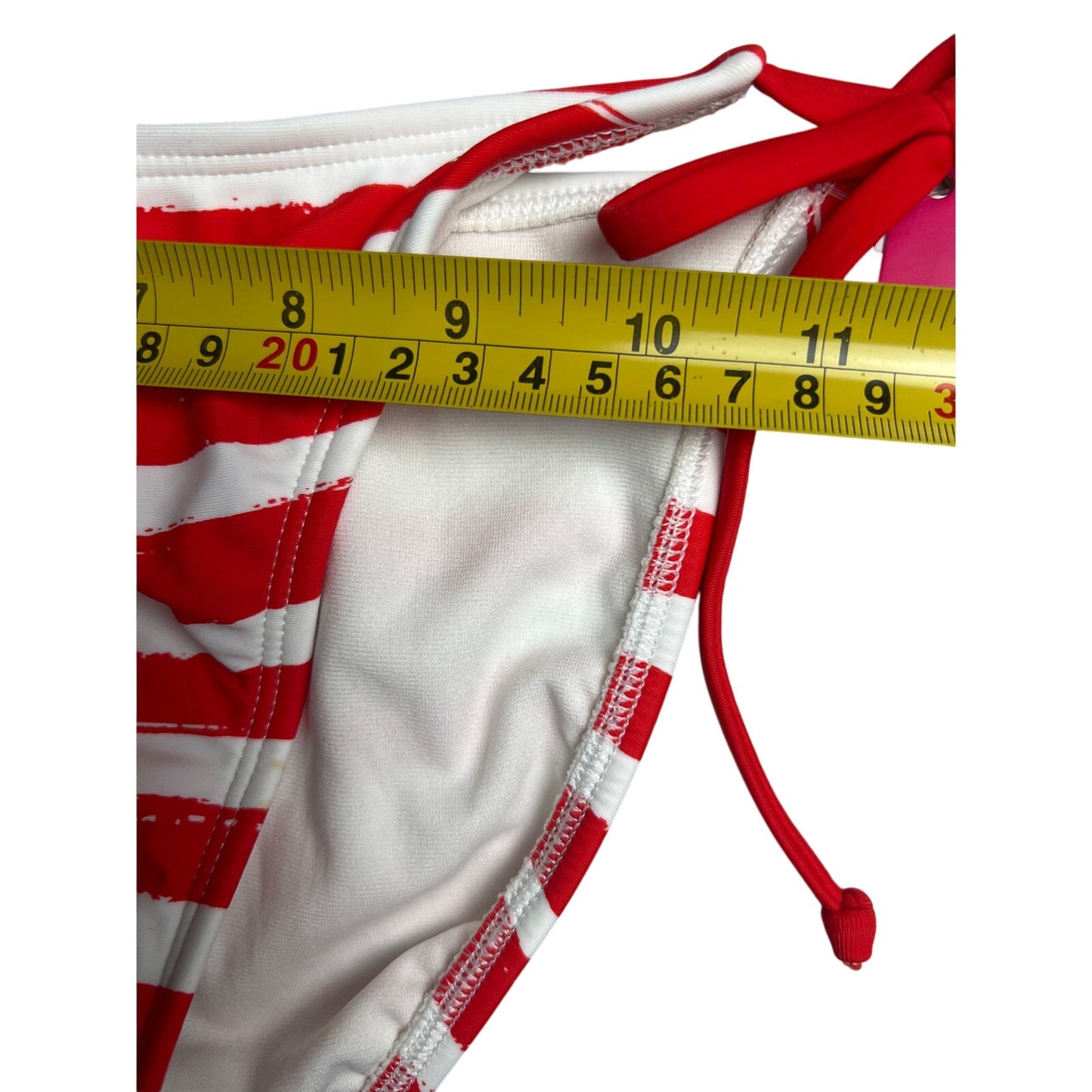 Xhilaration NWT Swim Bikini Bottom Striped Red Size Small S Side Tie