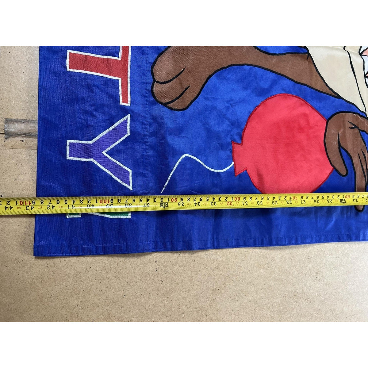 Vintage Looney Tunes Taz Party Flag Banner Blue Balloons 1996 Polyester China