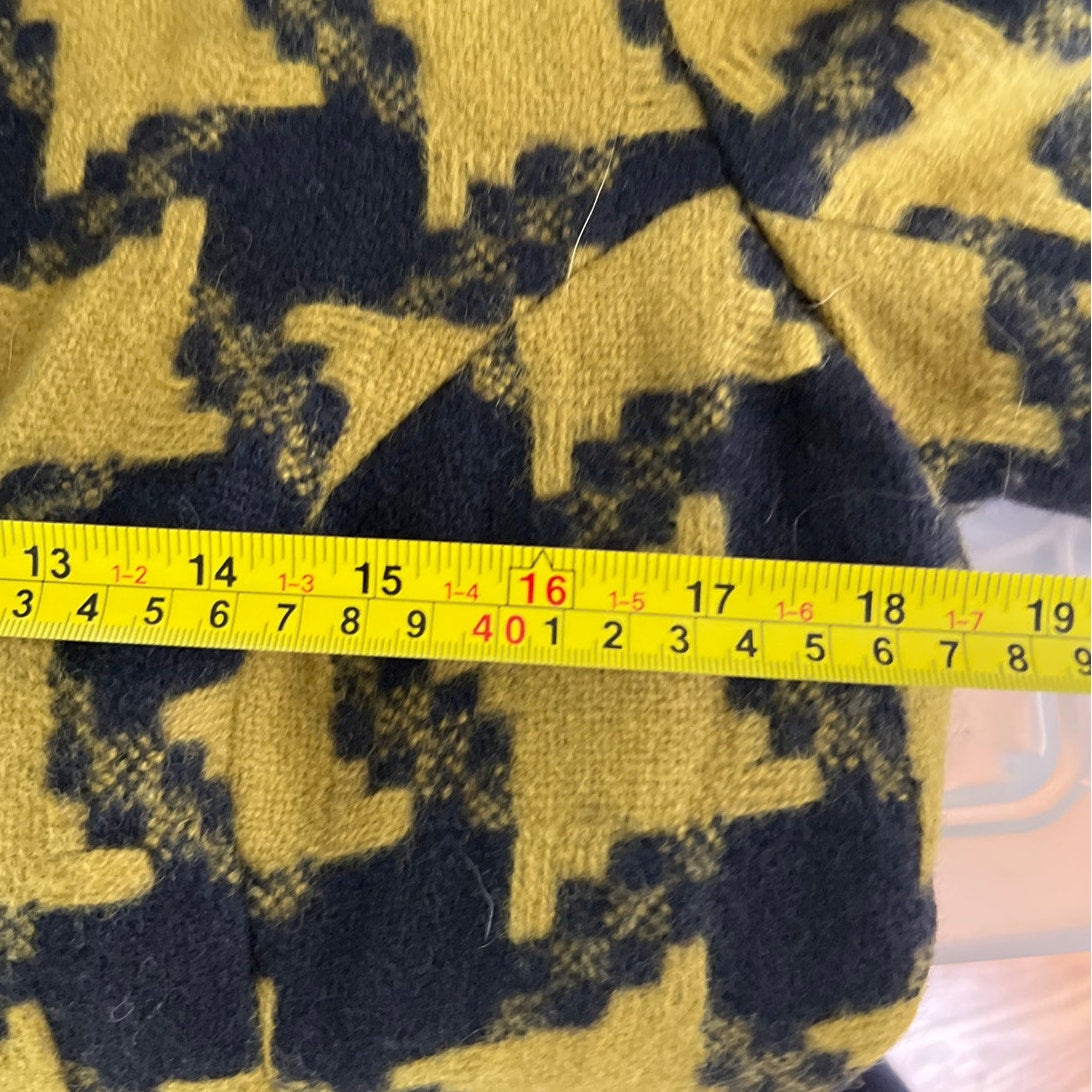 Boden Checked 100% Wool Yellow/black Women's Size 12 Coat