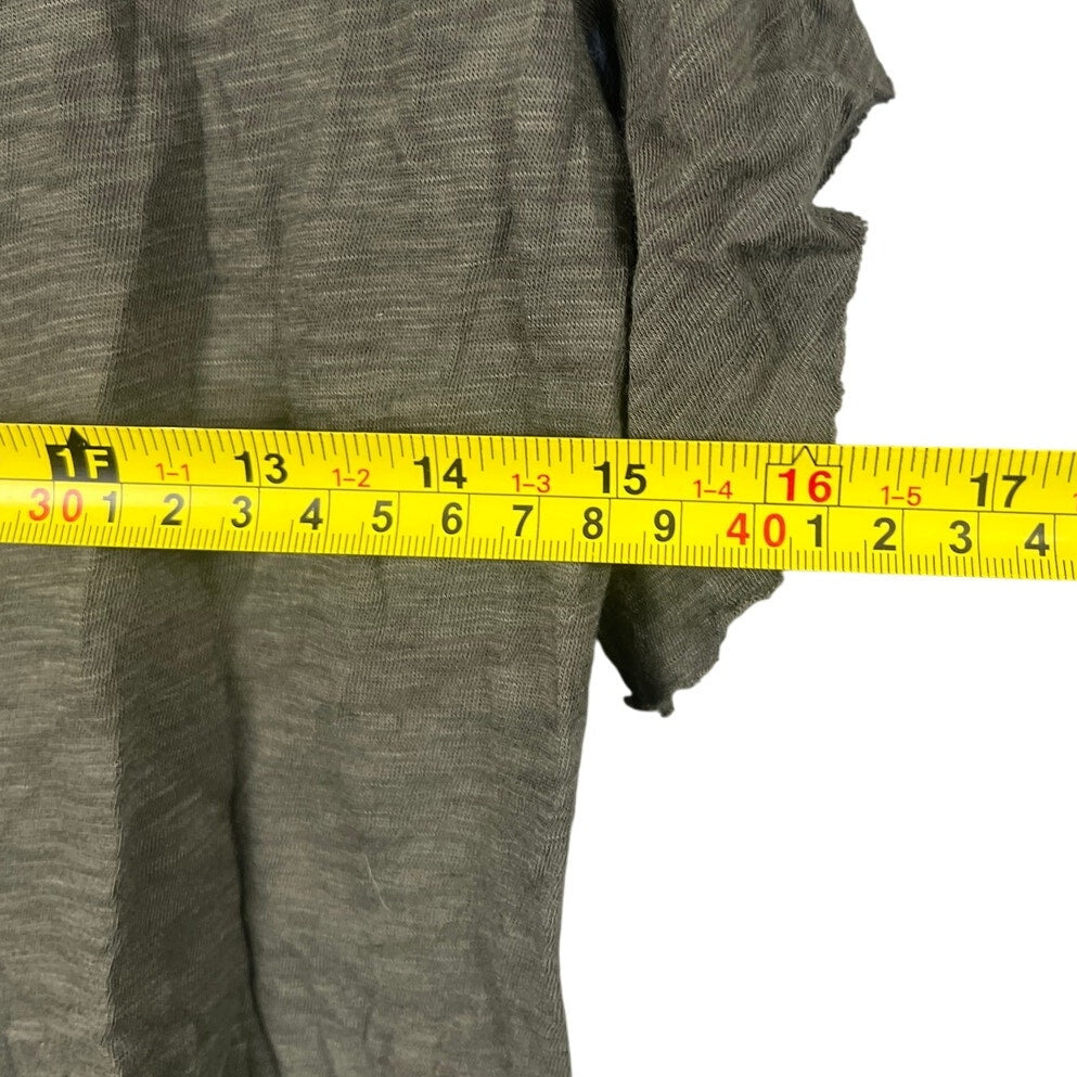 Free People We The Free So Easy Ruffle Tee Green Flutter Sleeve Women's Size S