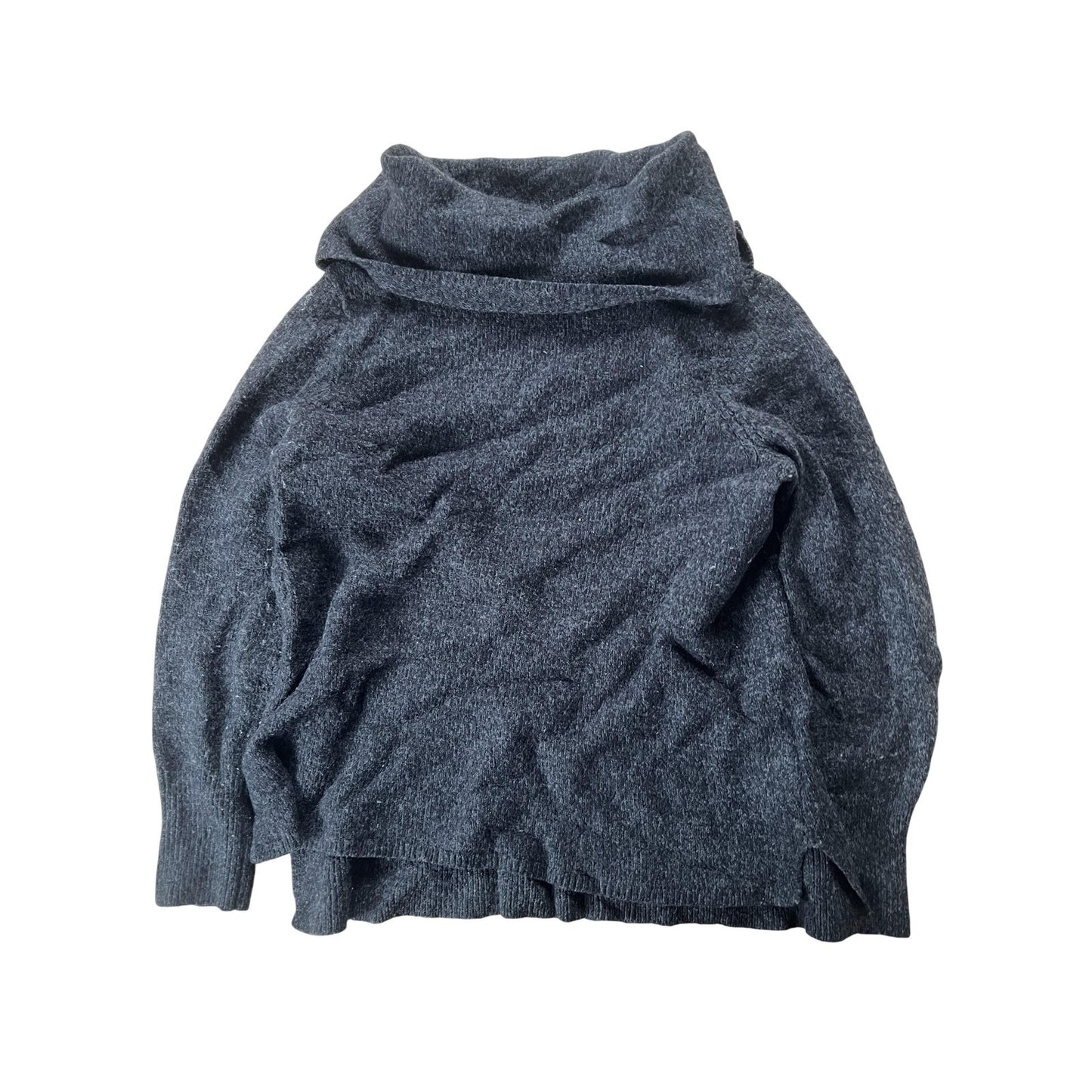 DKNY JEANS Sweater Womens XL Gray Pullover Cowl Neck Chunky-Knit Acrylic Wool