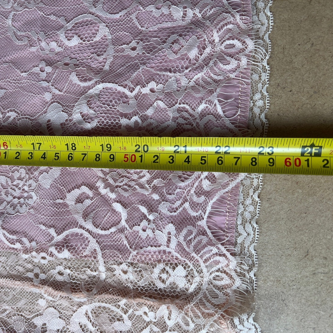 POL Pink Satin Lace Tank Top Size S