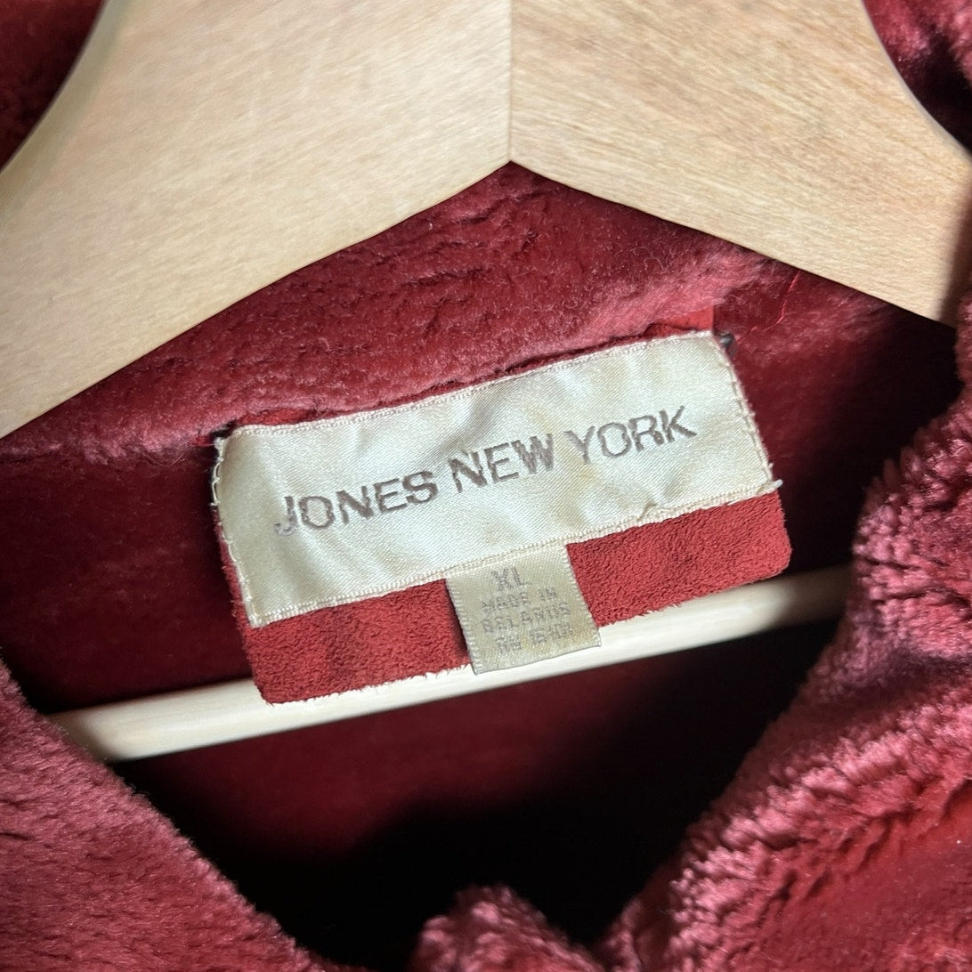 Jones New York Red Women Button Up Coat Size XL
