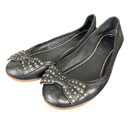 Frye Carson Navy Ballerina Flats Studded Bow *Dimensions In Picture*