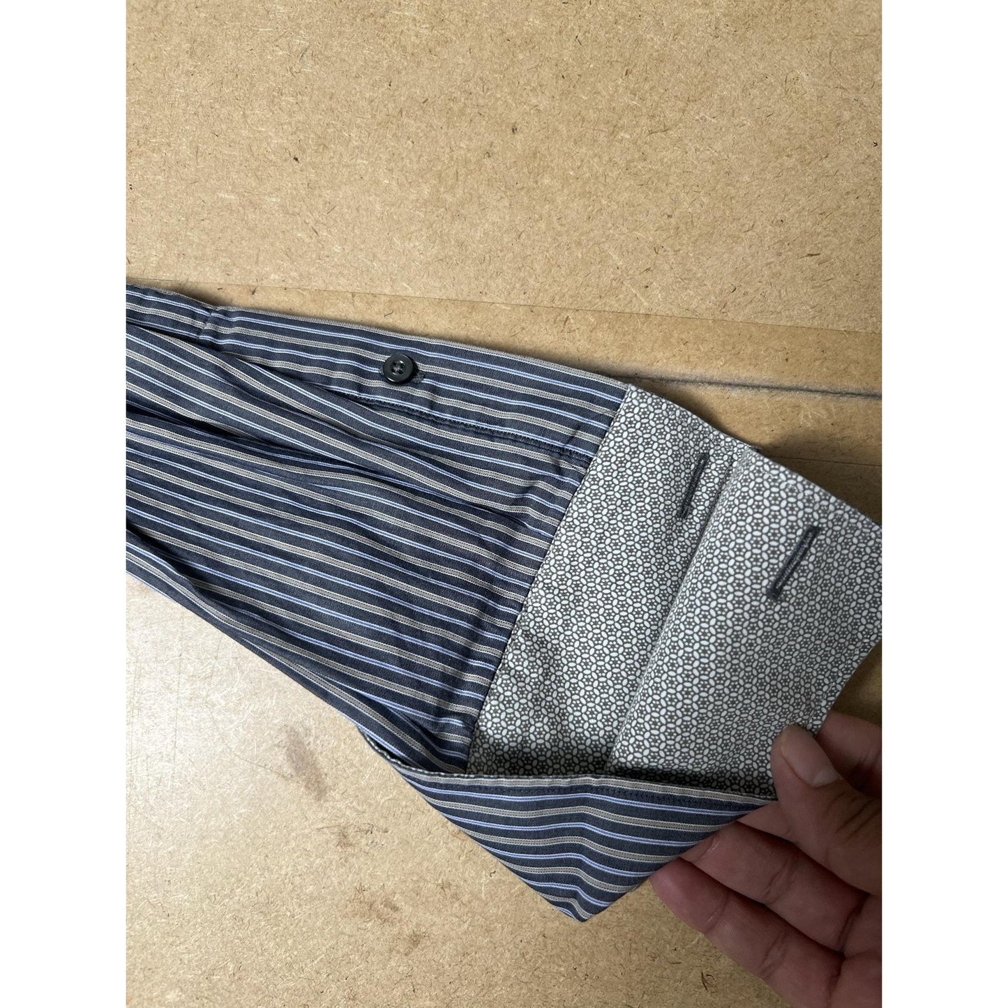 Banana Republic Shirt Mens L Blue Striped Long Sleeve Button Up Woven Slim Fit