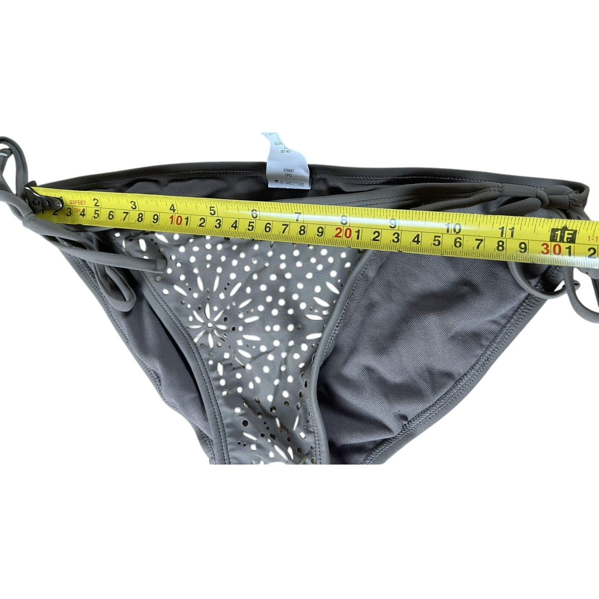 NINETY SIX DEGREES Bikini Womens M Gray Bandeau Lined Built-In Bra 2 Piece