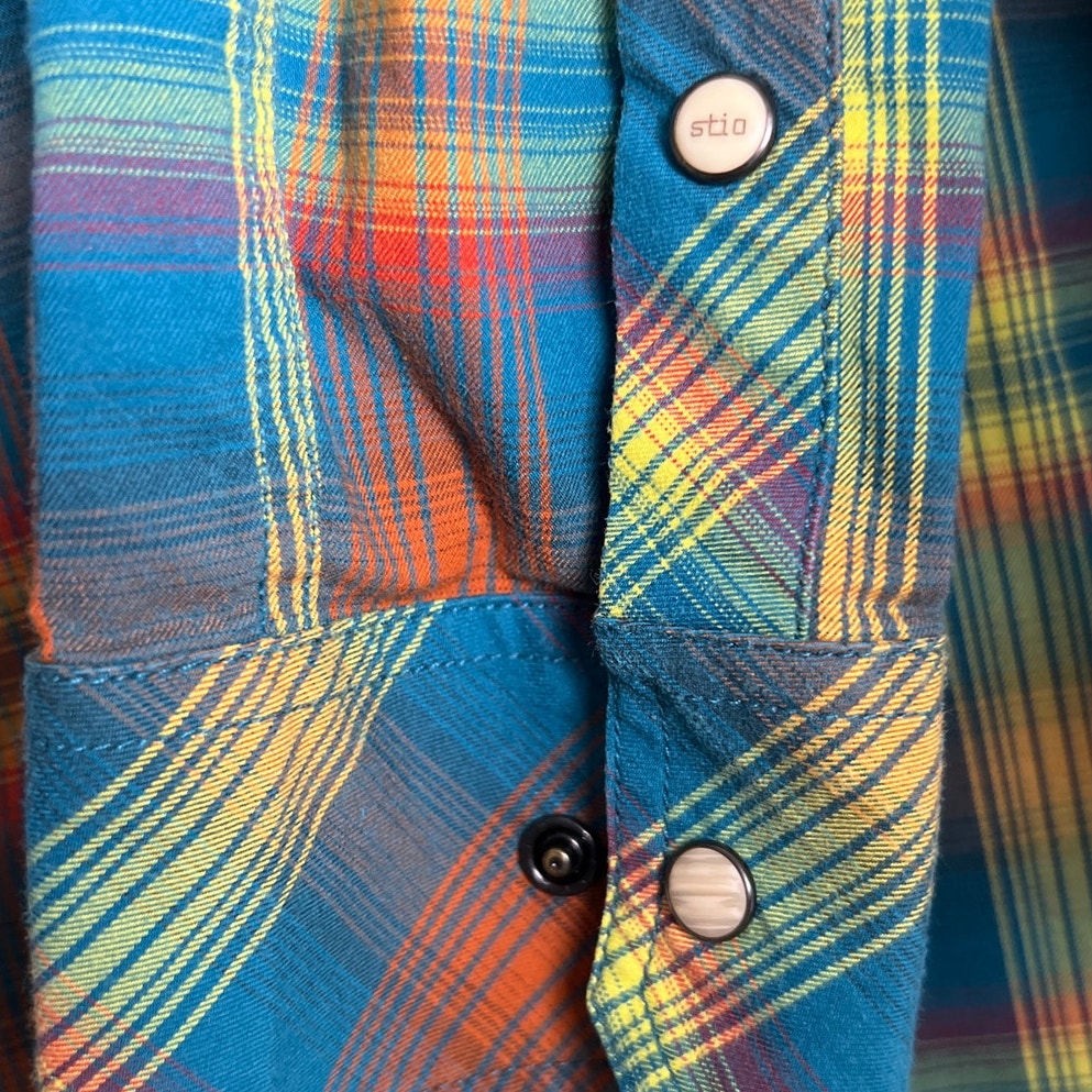 Stio Medium Junction Flannel Plaid Cotton Men's Button Down