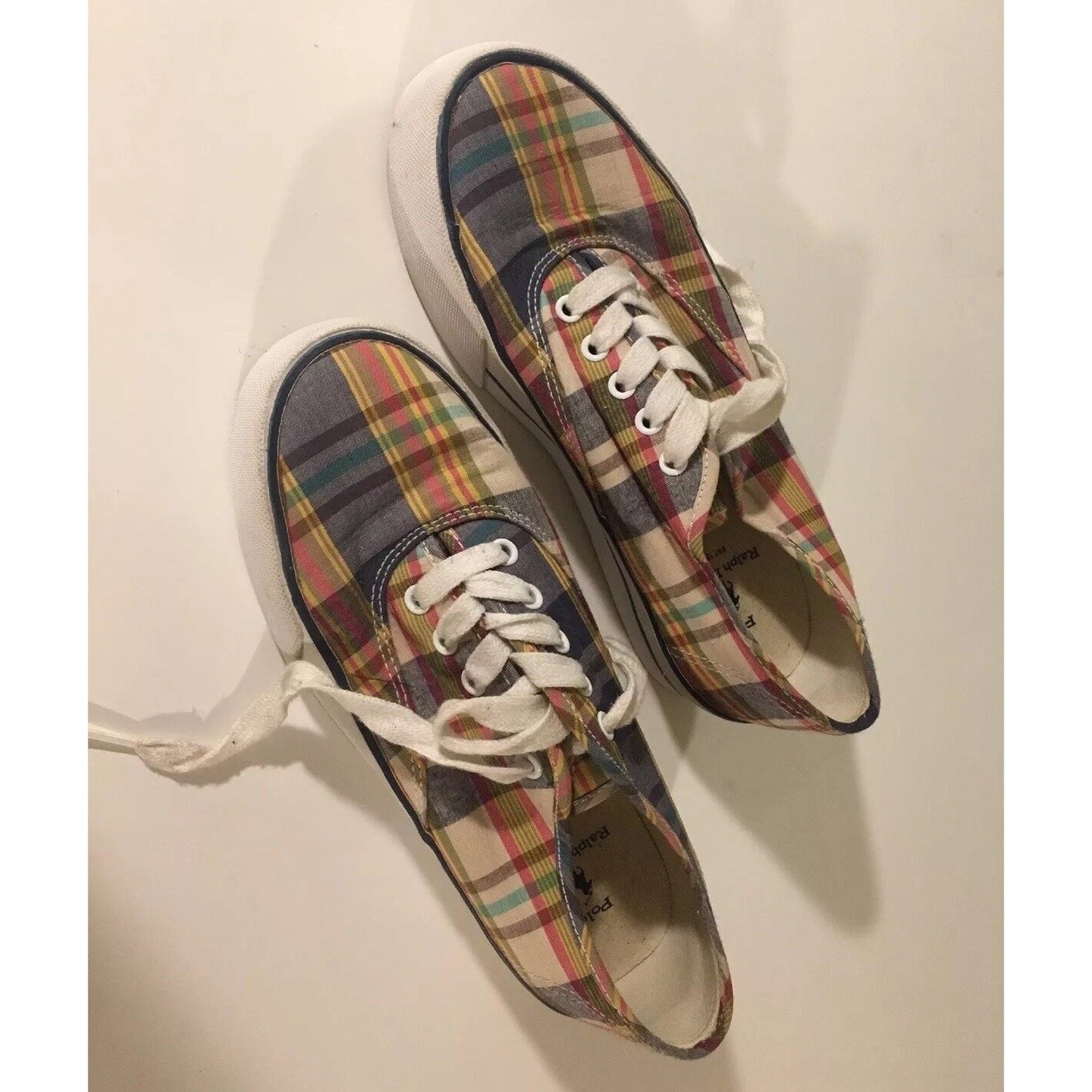 POLO Ralph Lauren Women's Plaid Tennis Sneaker Shoes Sz 4