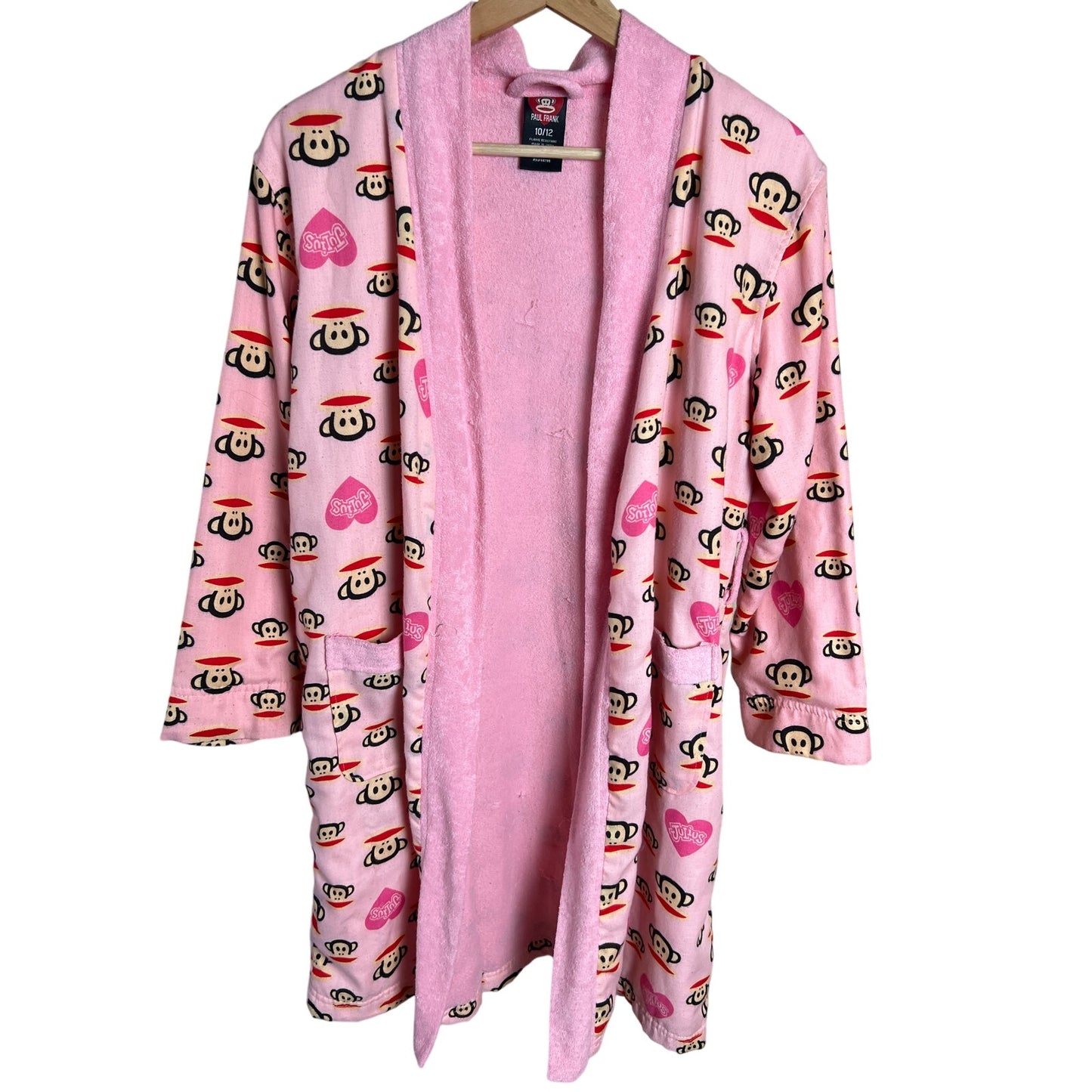 Paul Frank 10/12  “The Monkey” Bath Wrap/Robe Pink