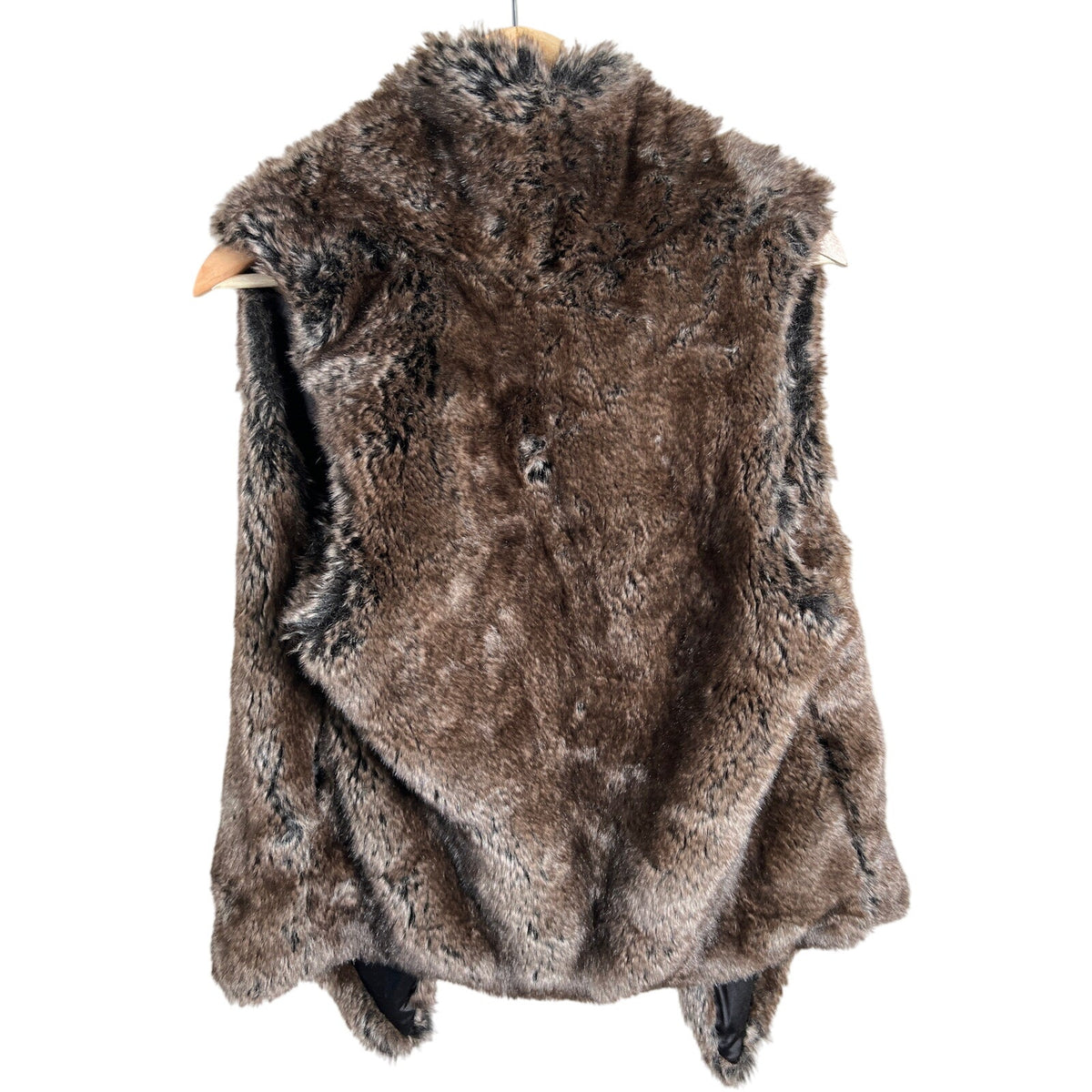 Tart Collections Women's Brown Faux Fur Sleeveless Vest Small
