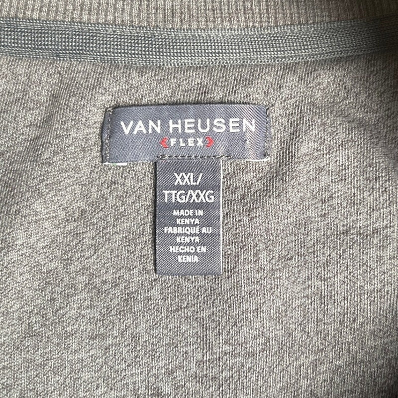 NWT Van Heusen Flex Gray 1/4 Zip-Up Pullover Men 2XL