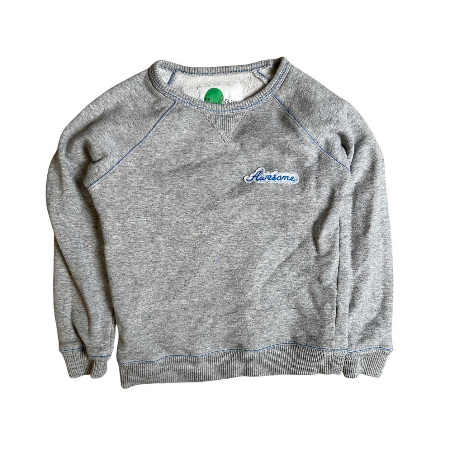 Mini Boden Gray Sweater Size 7-8Y "Awesome" Logo