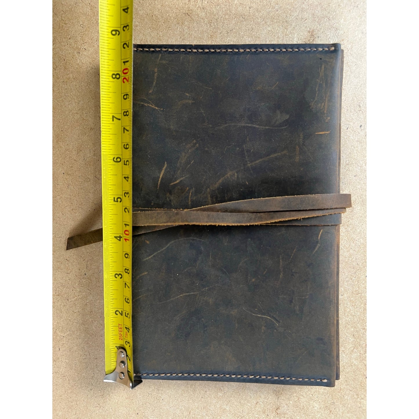 Handmade Brown Leather Journal Cover Medium Bookbinding Notebook Rustic