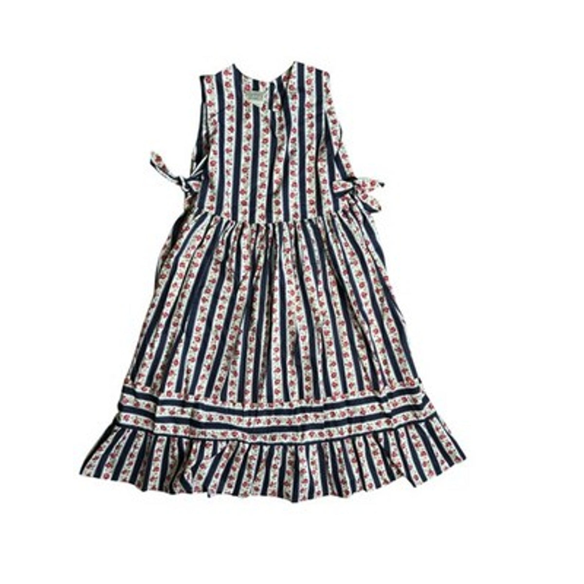 Mother & Child 6 Multicolor Striped Knee Length Sundress Sleeveless Button