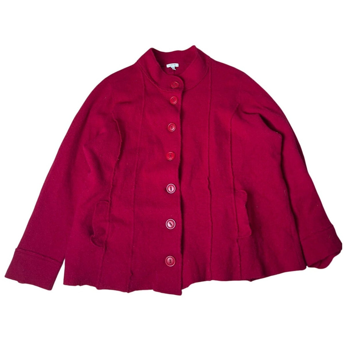 Semantiks Women's Button Front Red 100% Wool Jacket  Size 2X