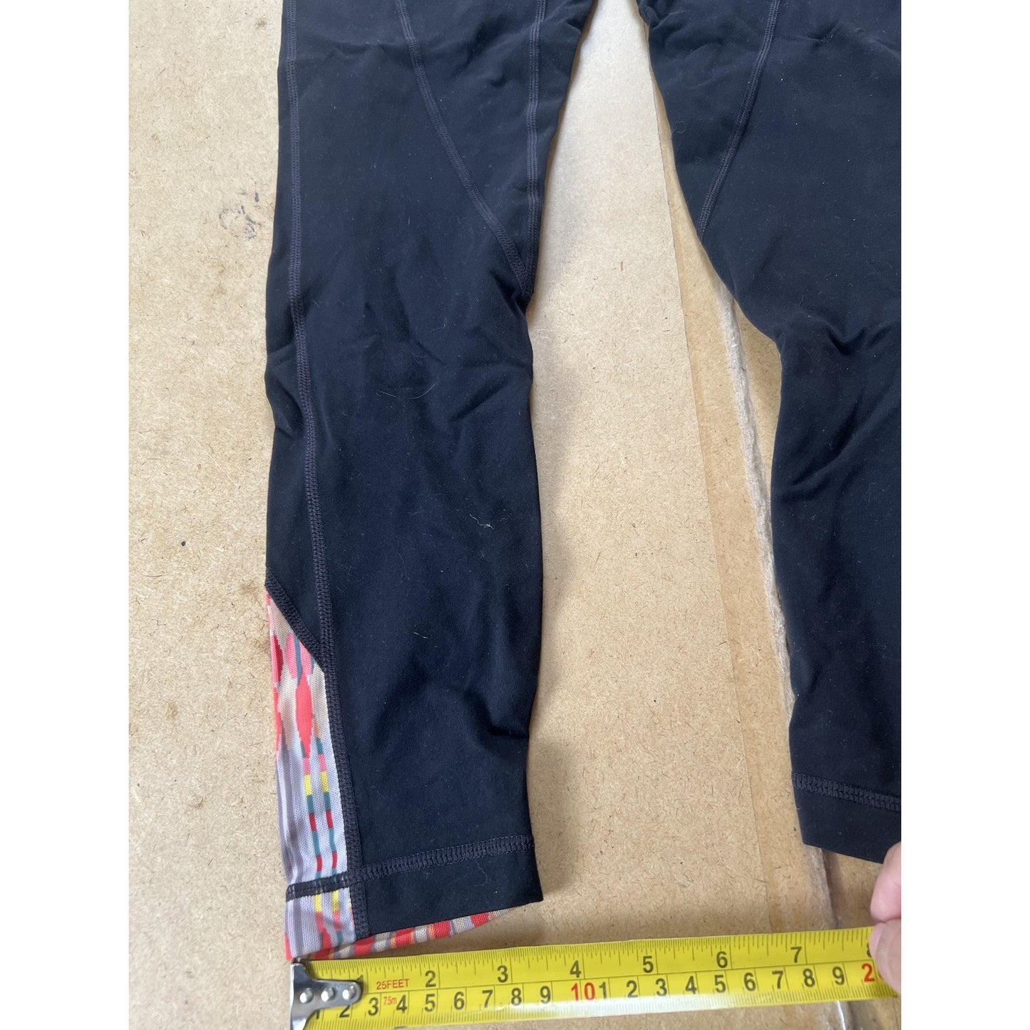 PrAna Leggings Womens S Black High Rise Ankle Yoga Colorblock Nylon Spandex