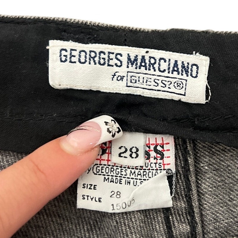 Guess George Marciano Size 28 Black Jeans Button Fly