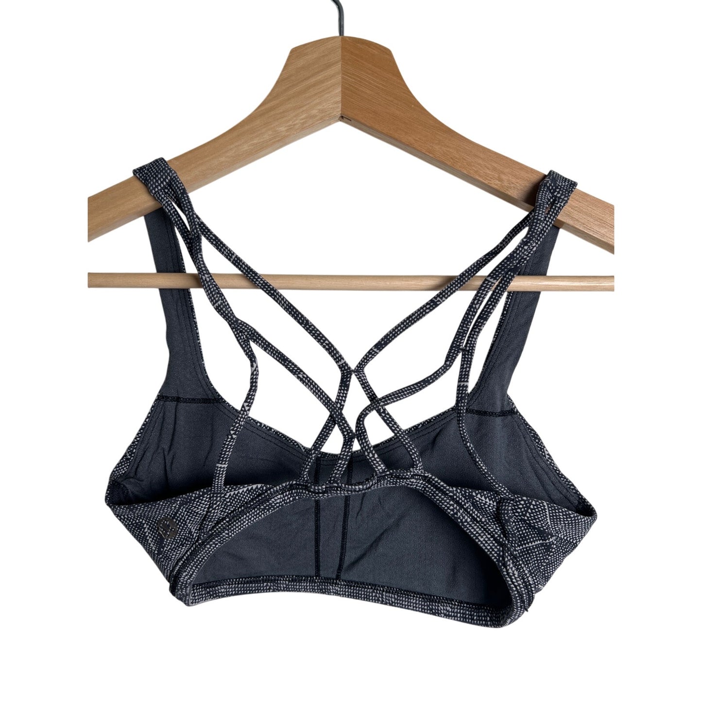 Lululemon Free To Be Zen Bra Women's 2 Black White Geometric Formation Athletic