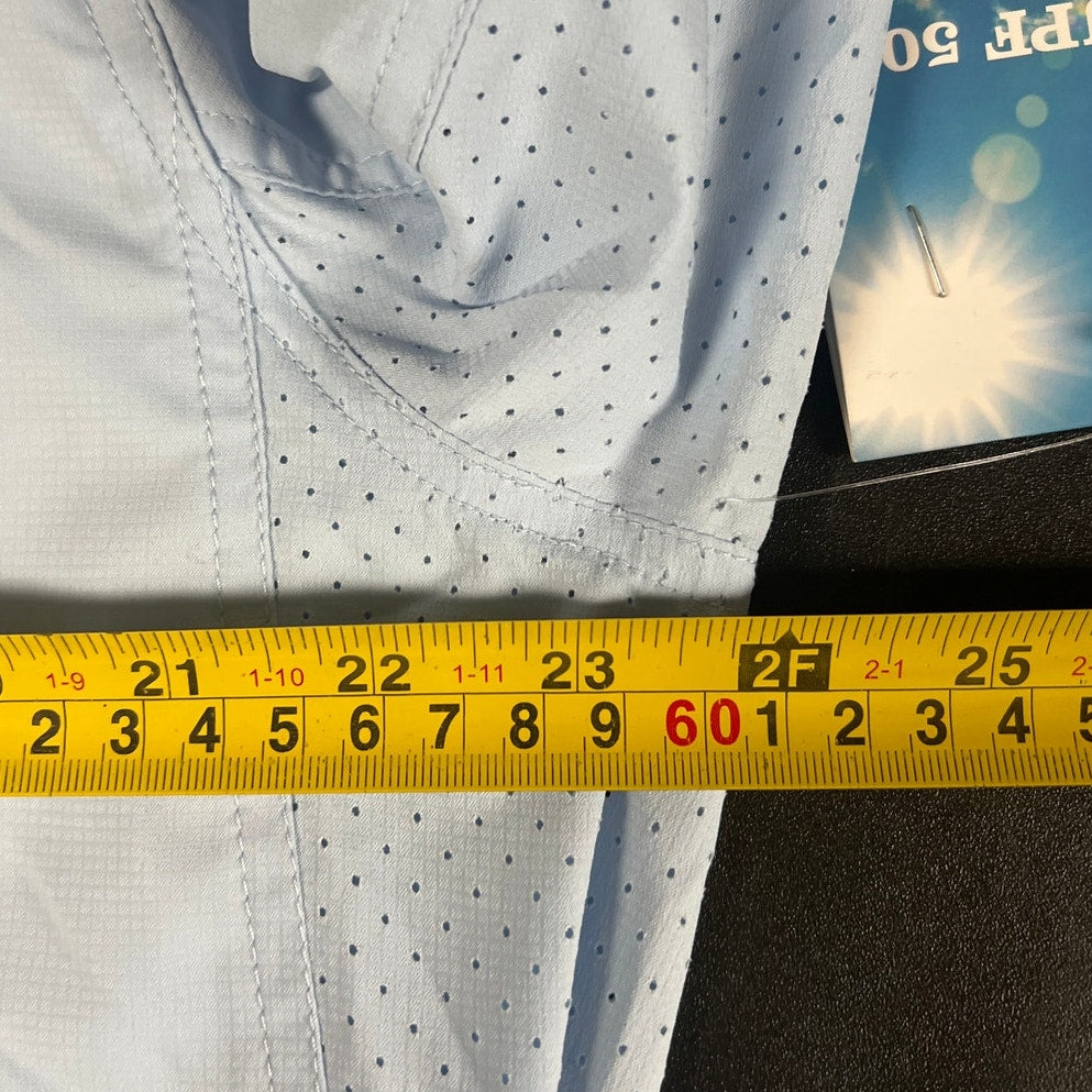 NWT Coolibar UPF 50+ Men Light Blue Long Sleeve Size L