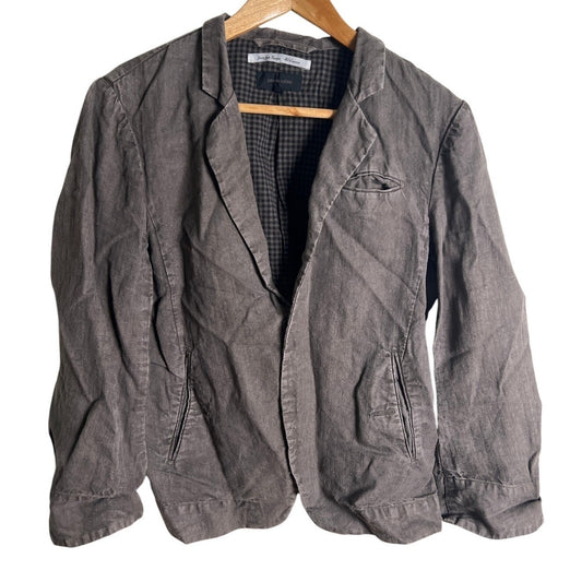 Pas de Calais 100% Linen Brown Wash Tailored Jacket Size L