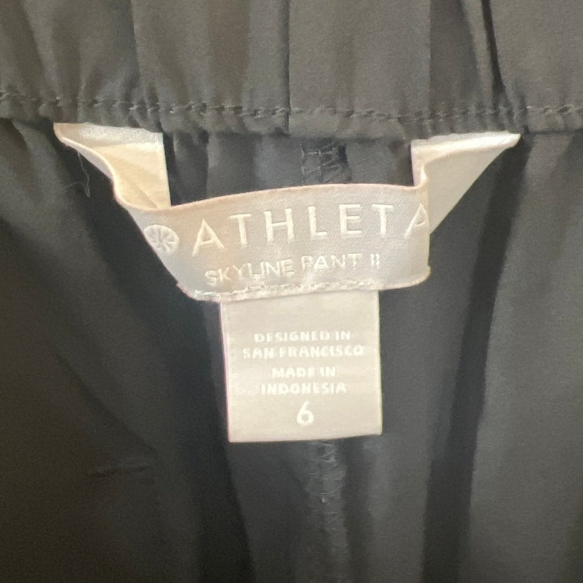 Athleta Skyline Pants II Size 6 Womens Tie Waist Travel Black