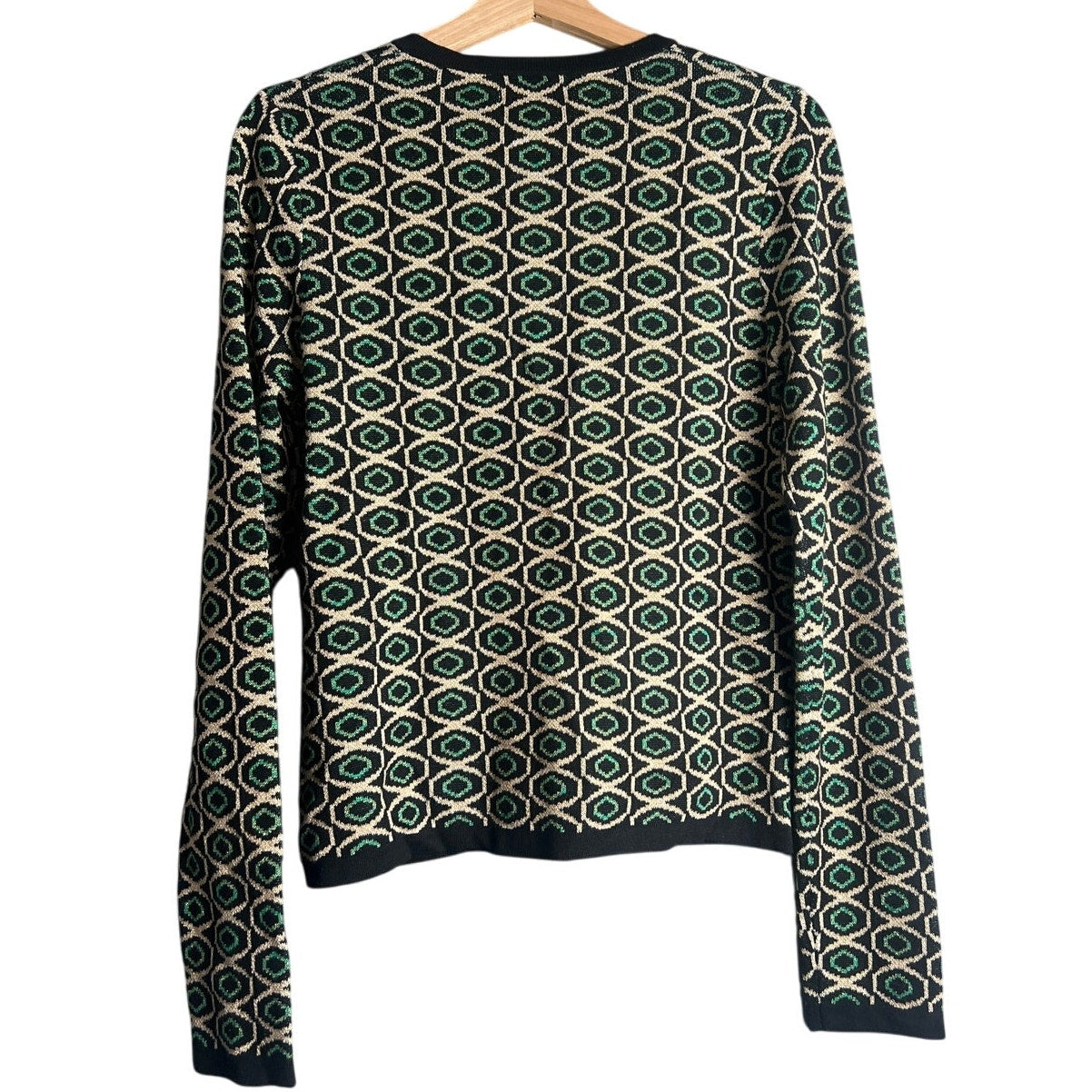 Louie Lucie Large Cardigan Blue Gold Button Up Cotton Blend 2 piece set