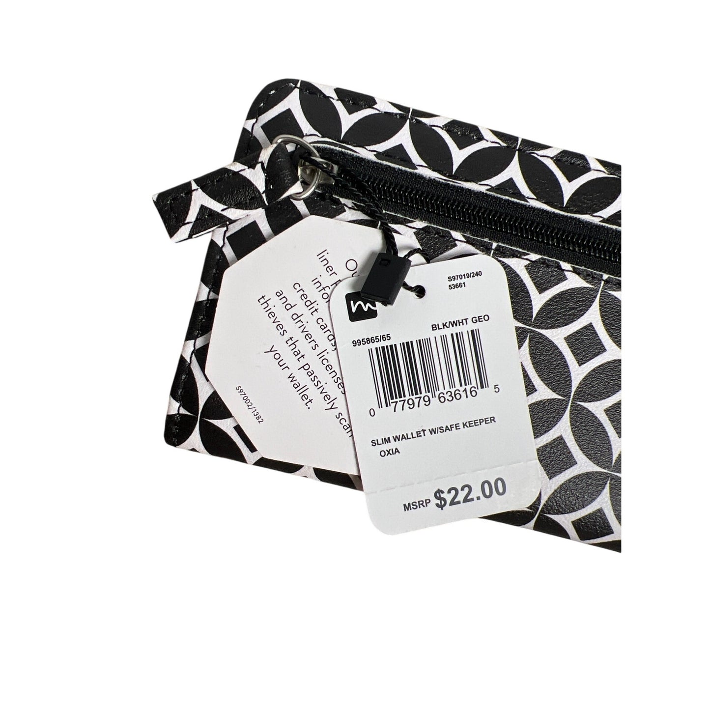 NWT Mundi Black & White Wallet Clutch Credit Card Holder Boxed Classic