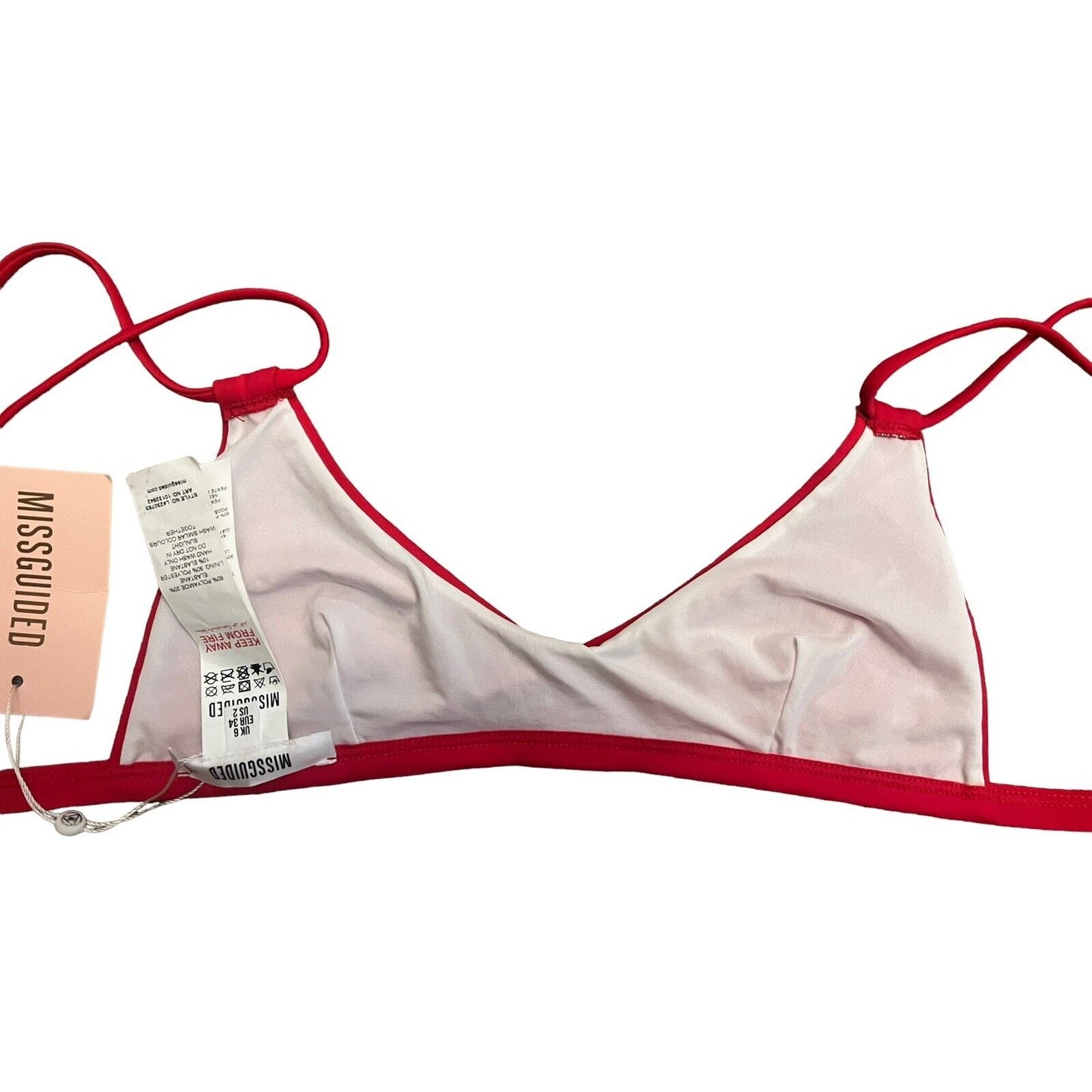 Missguided Bikini Top Red Size 2 NWT