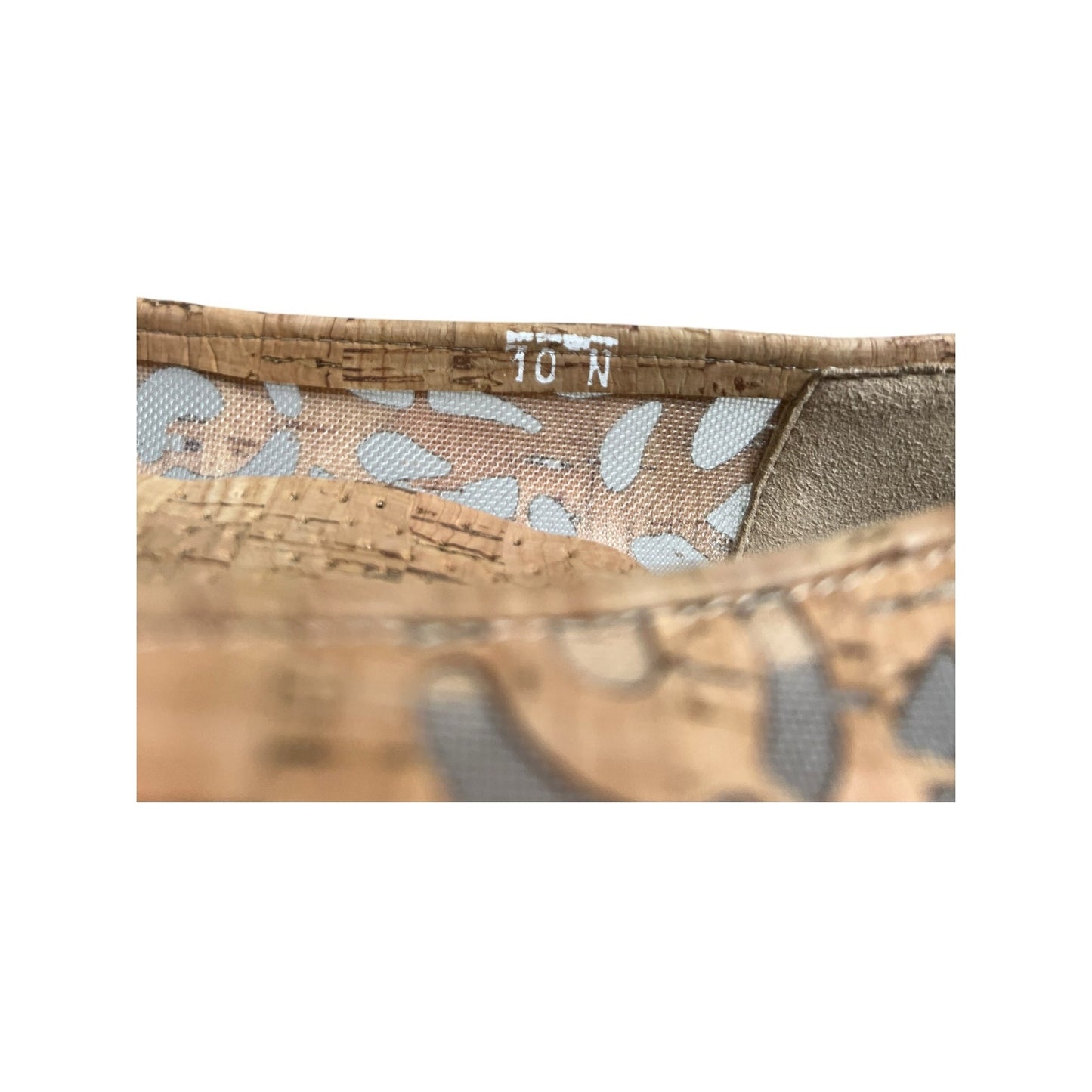 Sesto Meucci Bella Laser-Cut Cork Ballet Flats Shoes Natural Women's Size 10