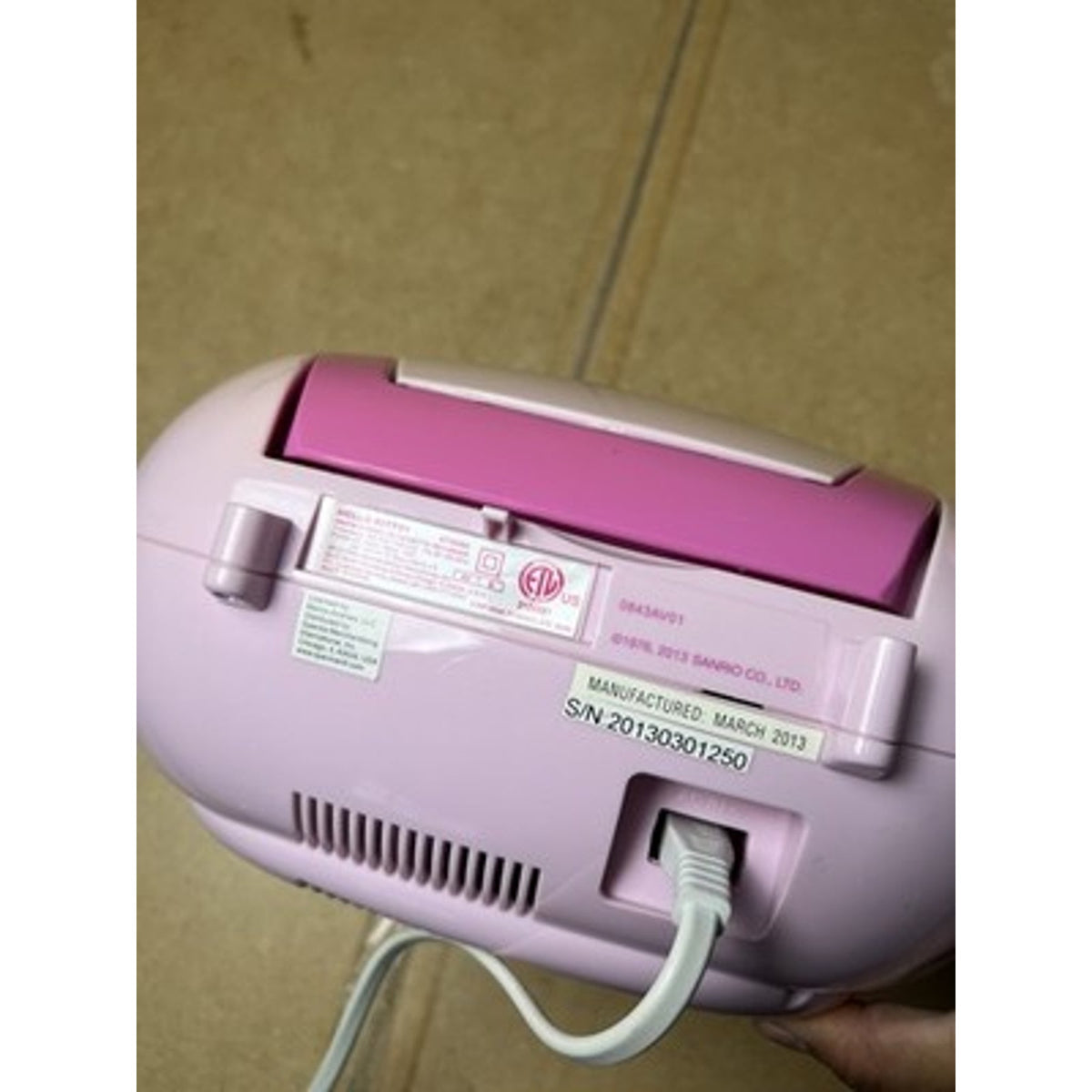 Hello Kitty Pink CD Cassette Boombox Radio Portable Player Recorder AM/FM W Cord
