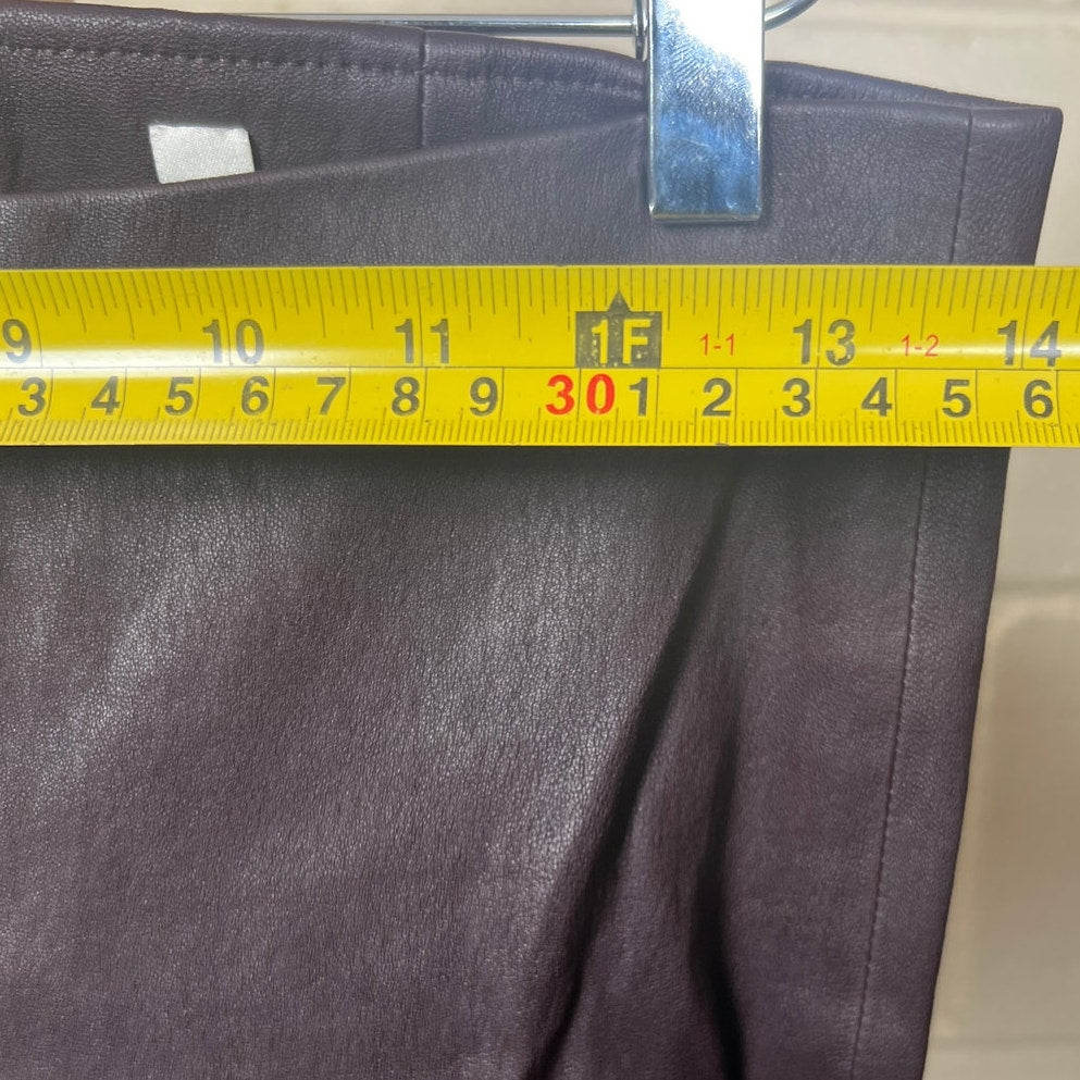 VINCE Lamb Leather Pants Womens Medium Black Low Rise Slim Straight Leg