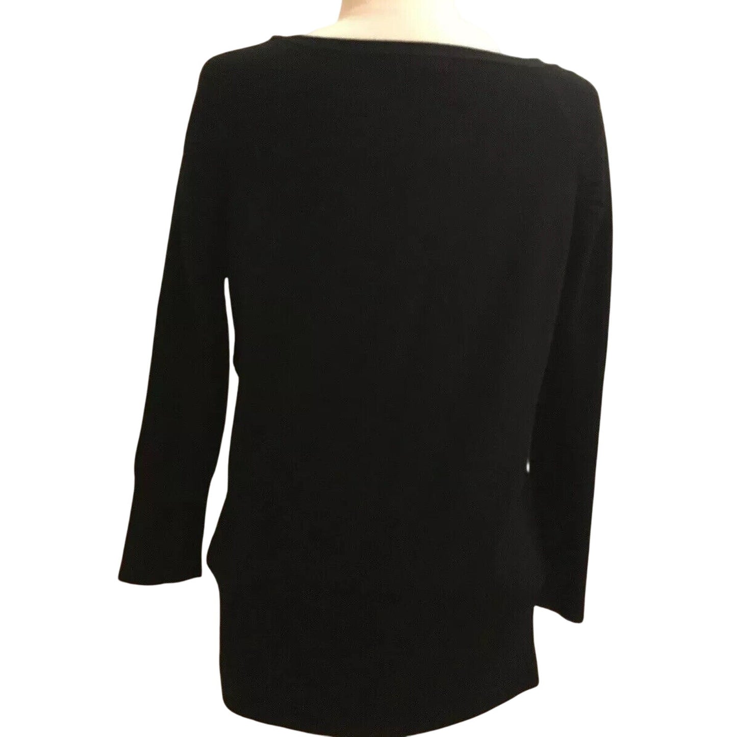 New York & Company Women's size M black rayon knit long sleeve shirt NWT $49.95