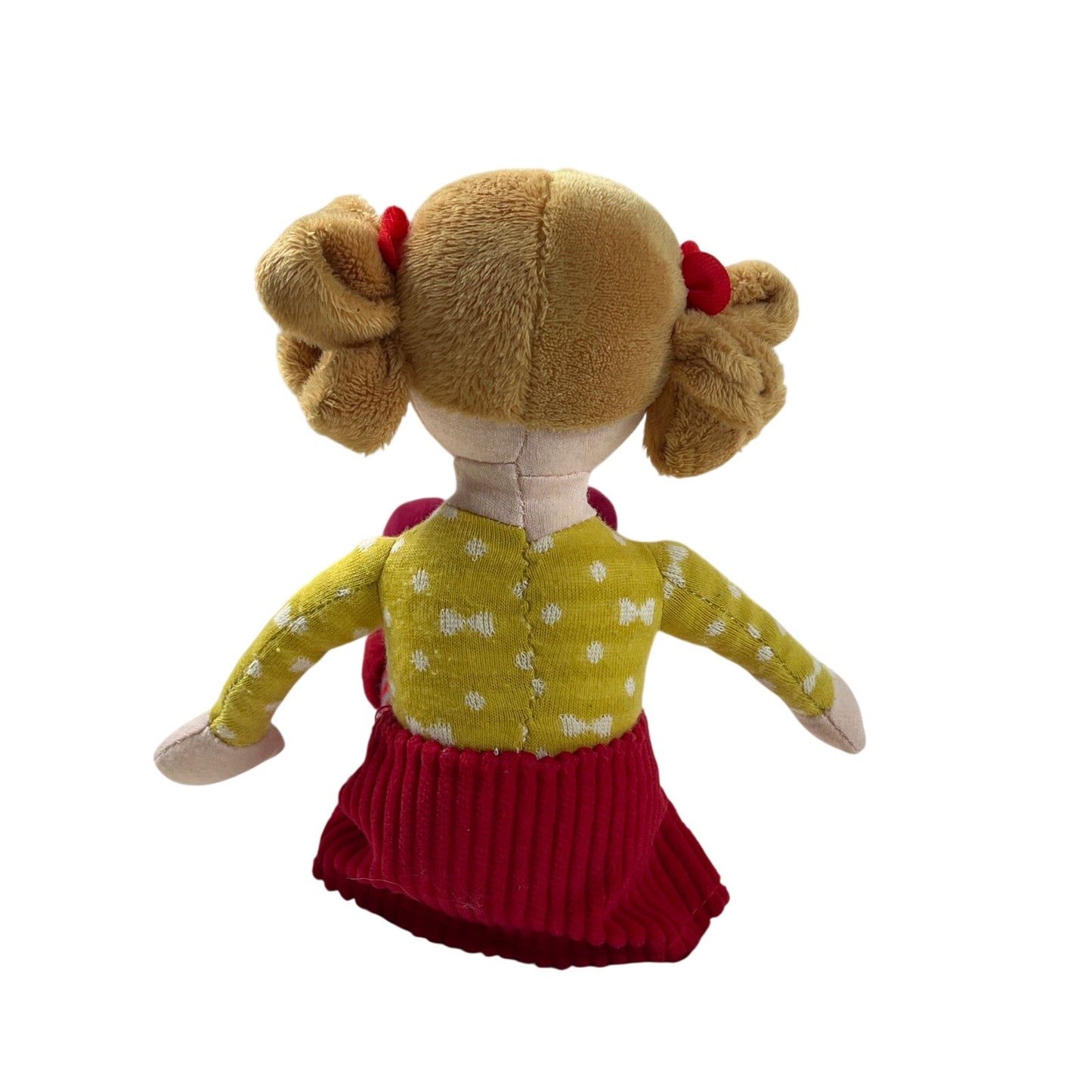 Ragtales Dolls "14" To Pigtails Wearing Yellow and Red Stripes
