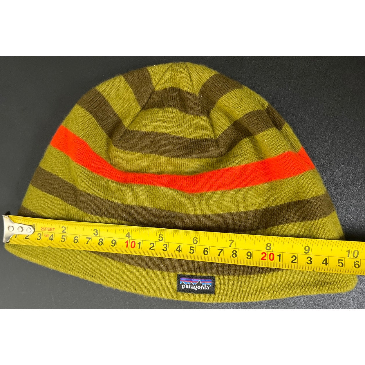 Patagonia Stripped Yellow Brown Beanie Unisex