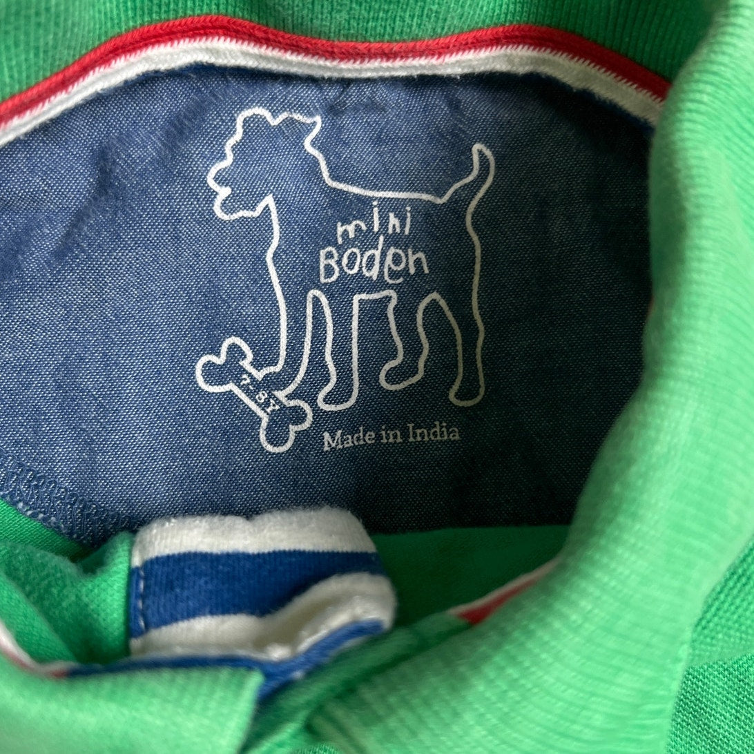 Mini Boden Green Polo Shirt Boys Top Size 7-8Y
