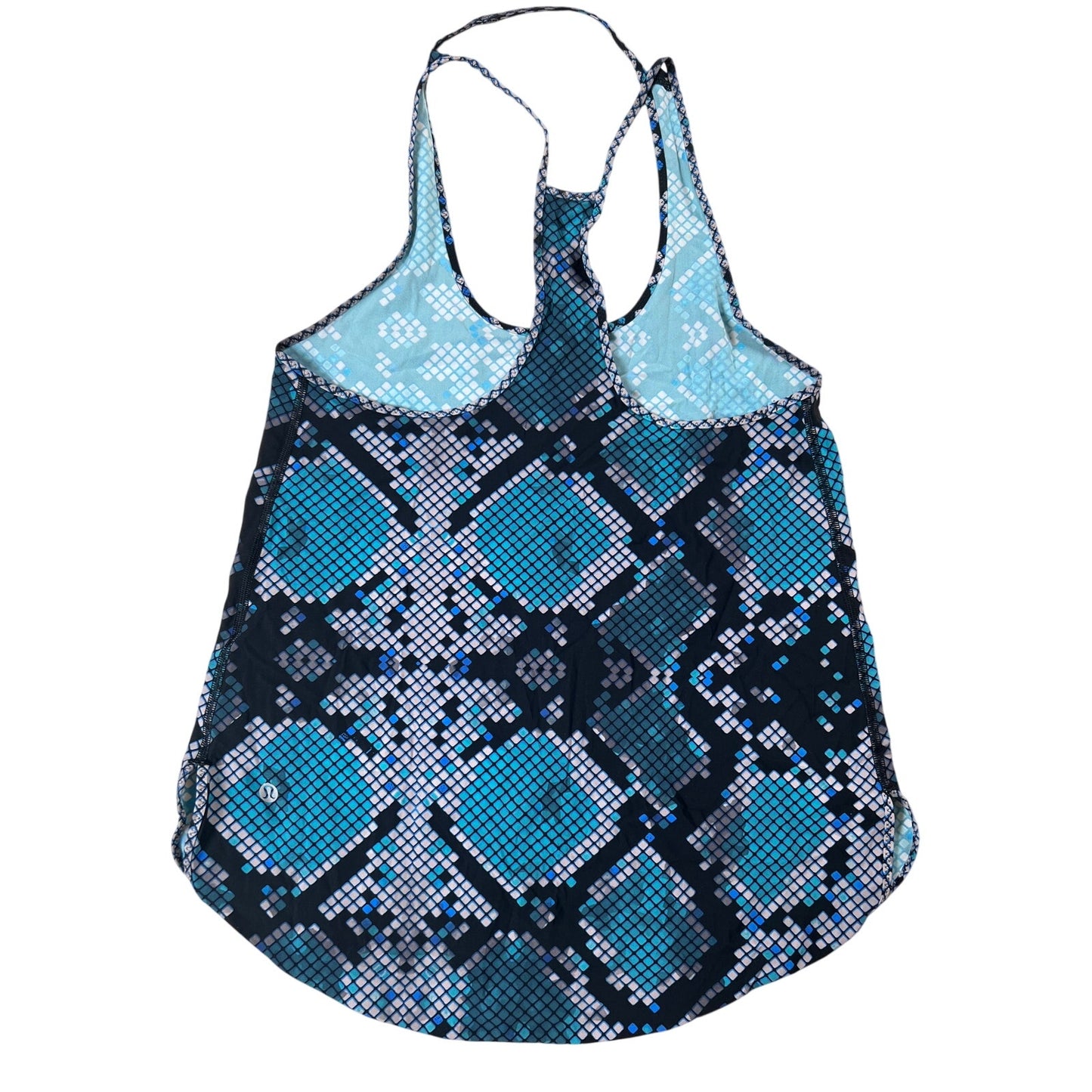Lululemon Coastal Tank Top Snake Pattern Pipe Dream Blue Racerback Sz 4