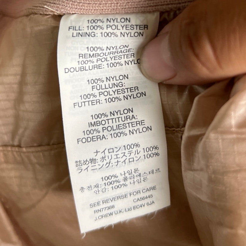 J. Crew Pale Pink Quilted Vest Neutral Peachy Pink Vest Puffer Size S