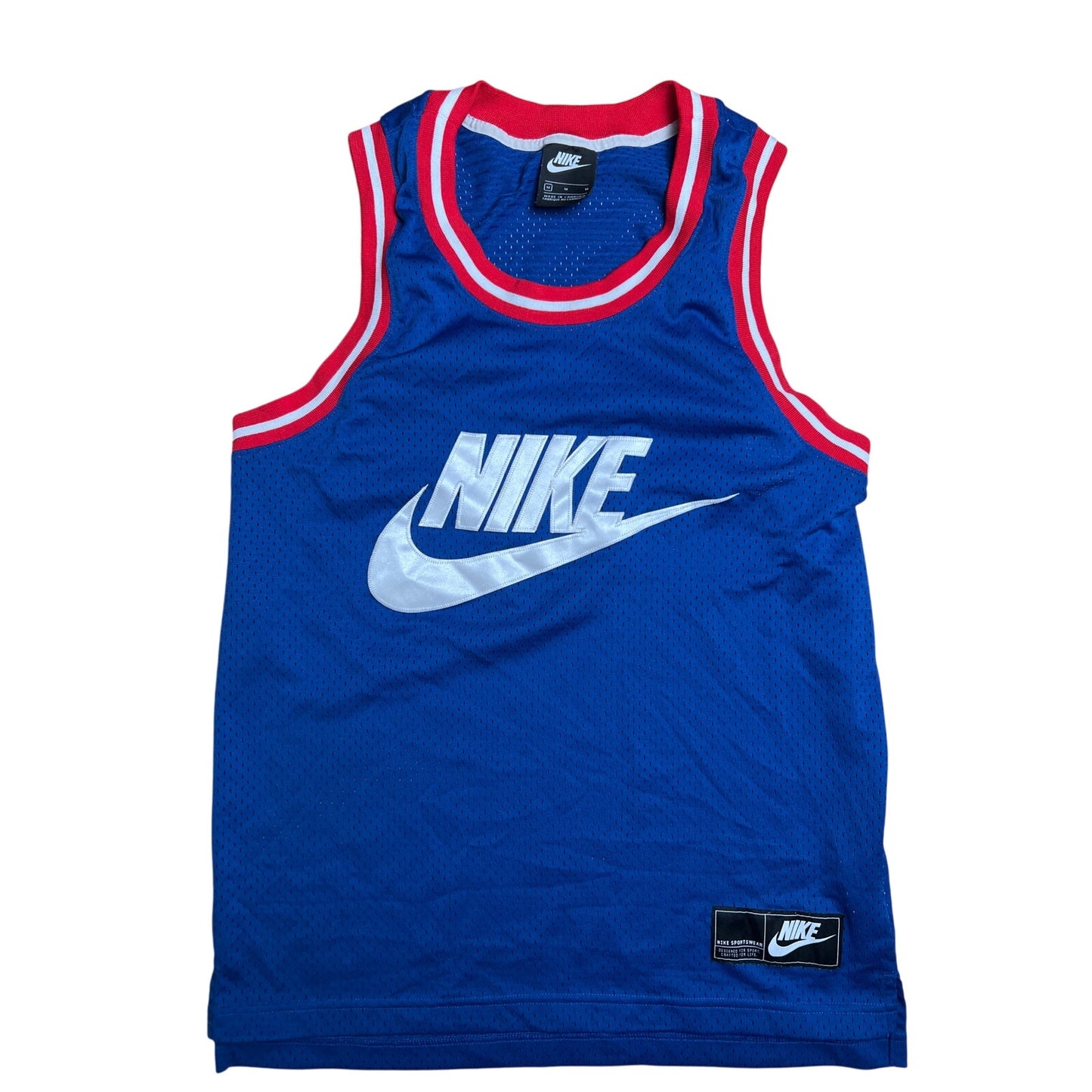 Nike Mens Medium Blue and Red Basketball Jersey