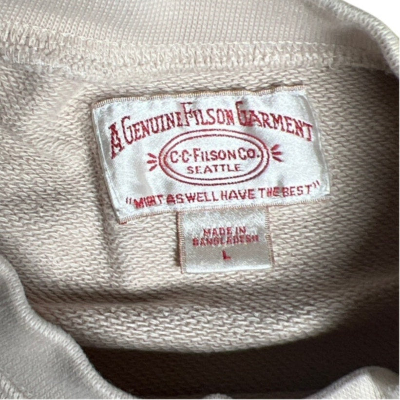 Filson Men 100% Cotton Guide Sweater Men Size L Crew Fisherman