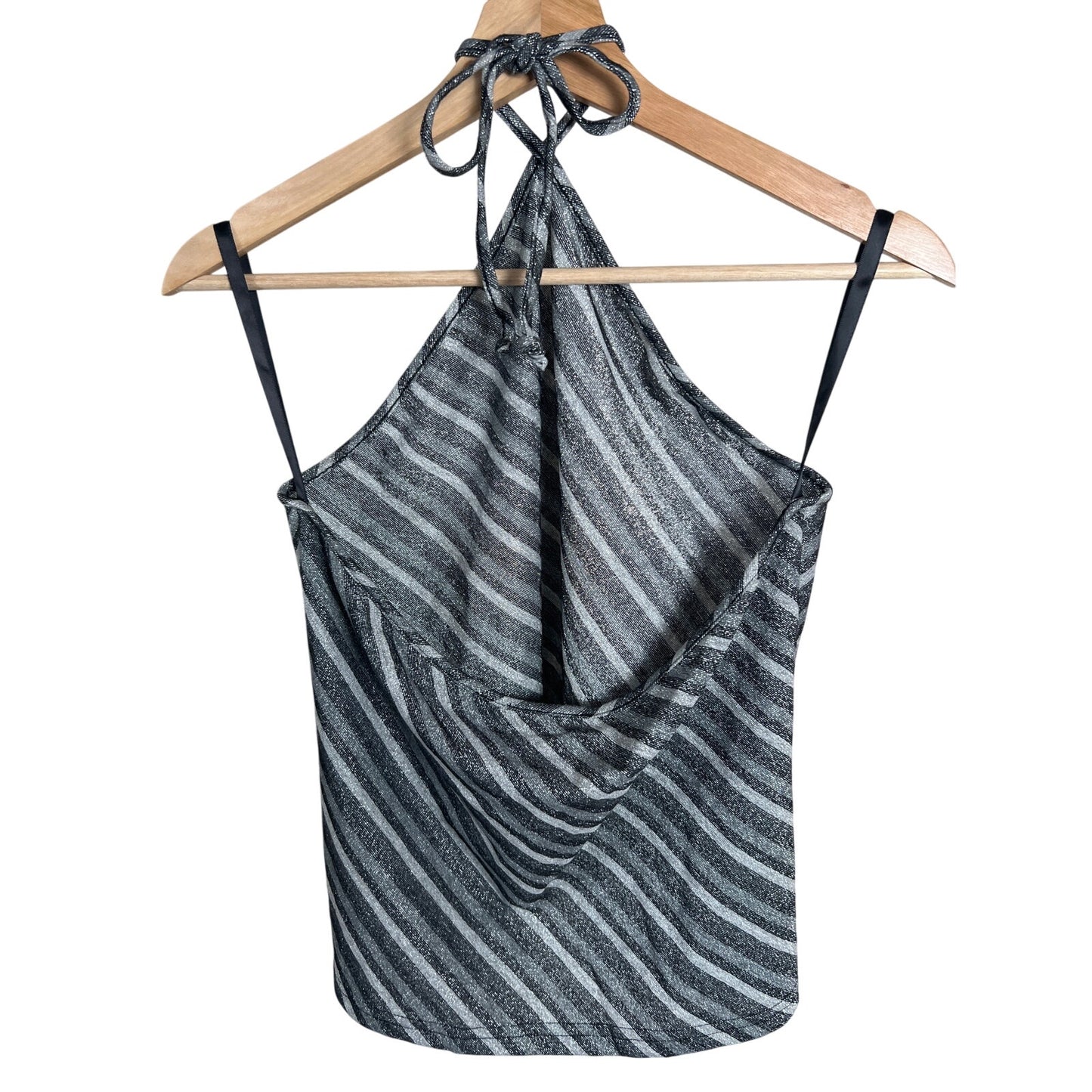 Express Large Striped Tank Halter Tops Acrylic