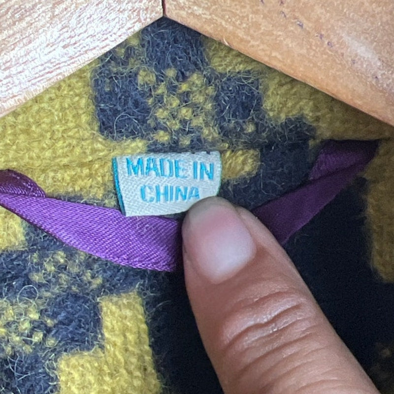 Boden Checked 100% Wool Yellow/black Women's Size 12 Coat