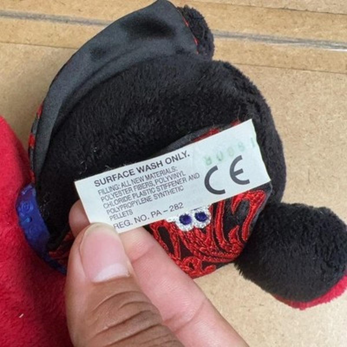 Littlest Pet Shop Ladybug Plush Red Black Small Hasbro LPS Collar Made In China