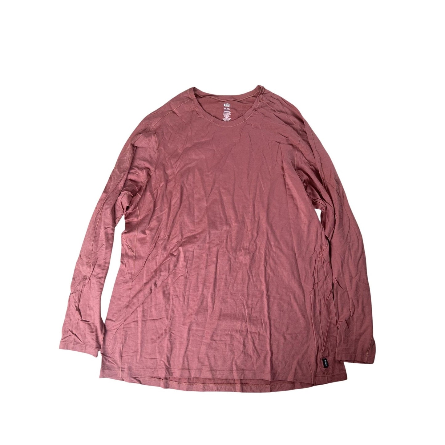 REI T-Shirt Unisex 2X-Large Pink Long Sleeve 100% Merino Wool Jersey Pullover
